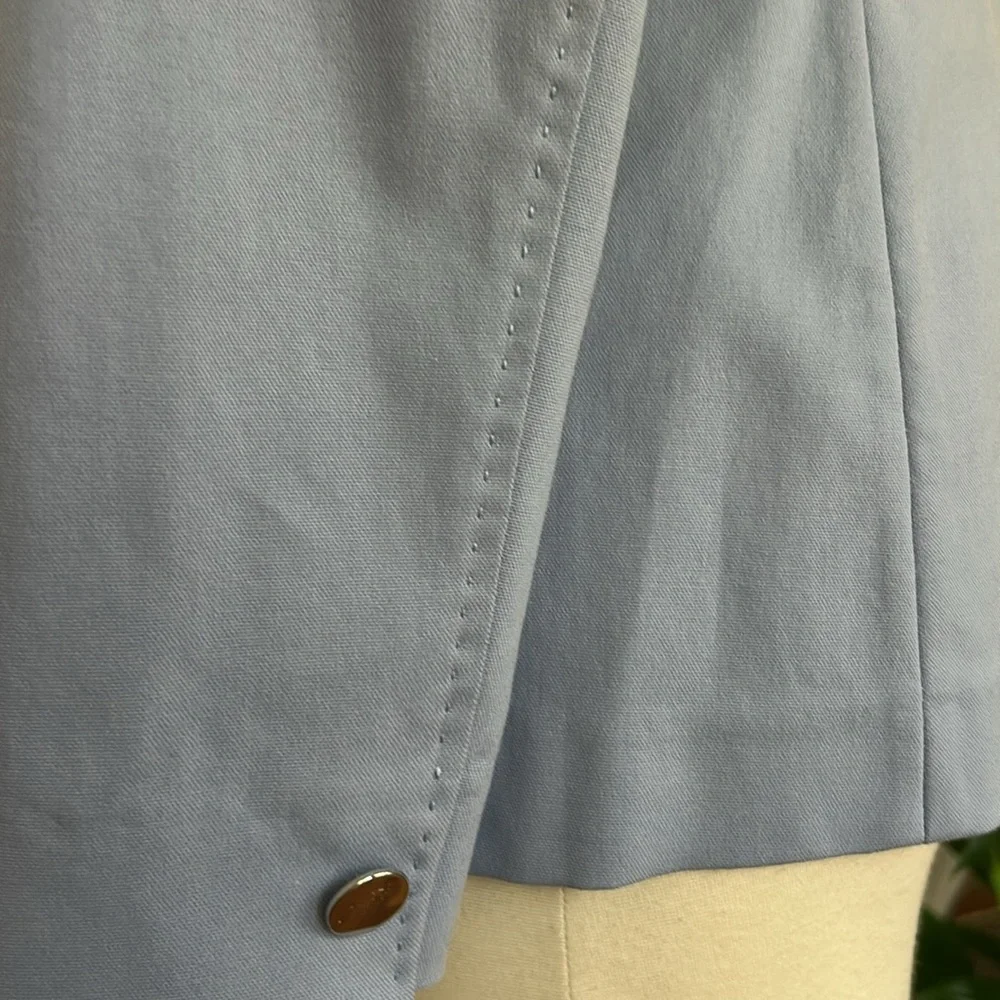Lafayette 148~ periwinkle, blue single button, whip stitch, blazer. - Picture 4 of 9